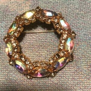 Elegant Gold and Crystal Brooch
Approx. 2”